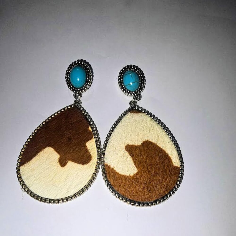 Genuine Cow Hide Earrings NWOT!!!!!!!
